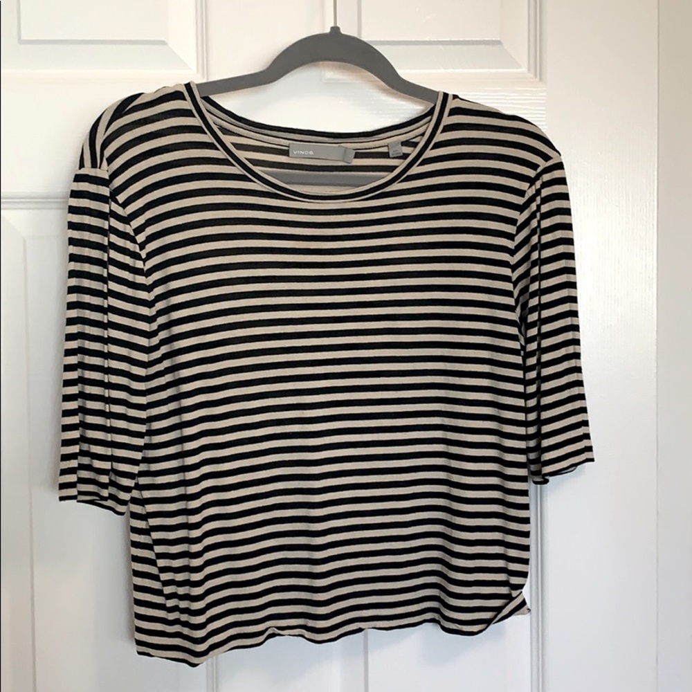 Vince Silk Blend striped Tee shirt